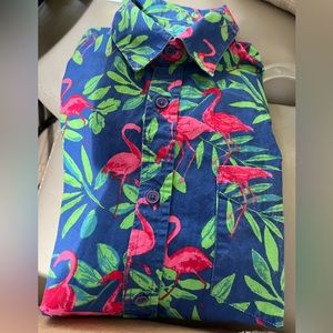 Joe Martin Tropical Flamingos  Men’s Shirt Size Medium